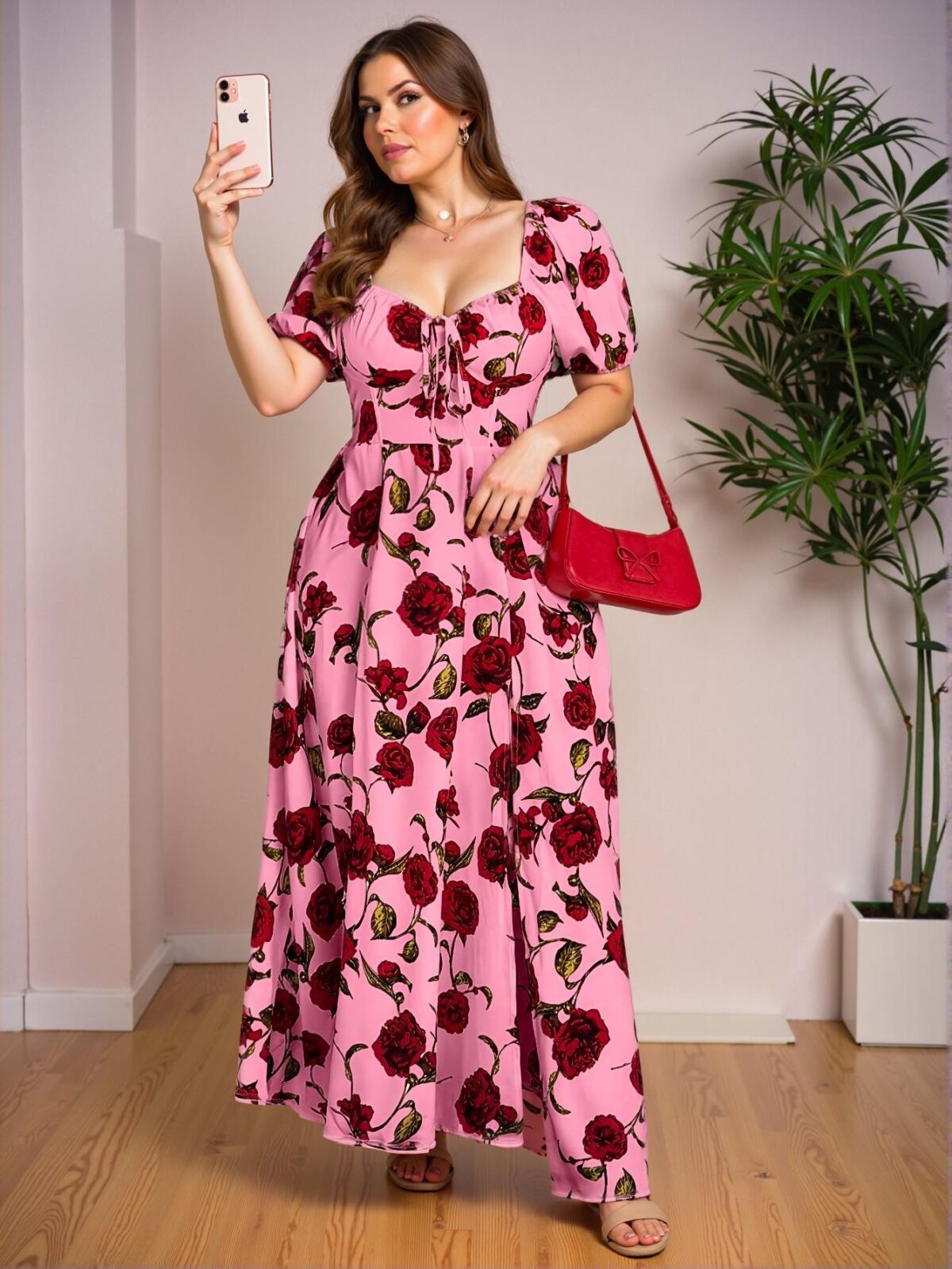 Elegant Pink Chic Floral Off-Shoulder Slit Dress for Spring and Summer "Chic, Classy and Trendy Fashion Style to Dress to Impress" - Image 4