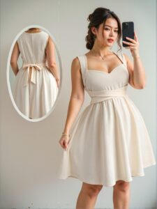 Elegant Apricot Stylish Sweetheart Neck Crisscross Tied Bow Ruffle Hem Sleeveless Mini Dress for Spring and Summer "Chic, Classy and Trendy Fashion Style to Dress to Impress"