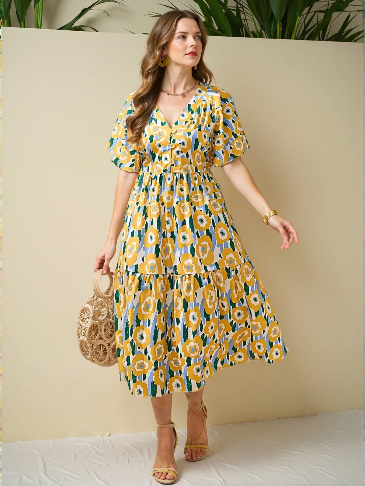 "Elegant Multicolor Boho High-Low Casual Dress with Floral Print for Outings and Gatherings - Chic, Classy and Trendy Fashion Style to Dress to Impress"