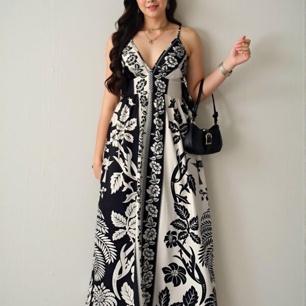 Elegant Multicolor Boho Vacation Cami Flared Dress for Spring and Summer - Chic, Classy and Trendy Fashion Style to Dress to Impress
