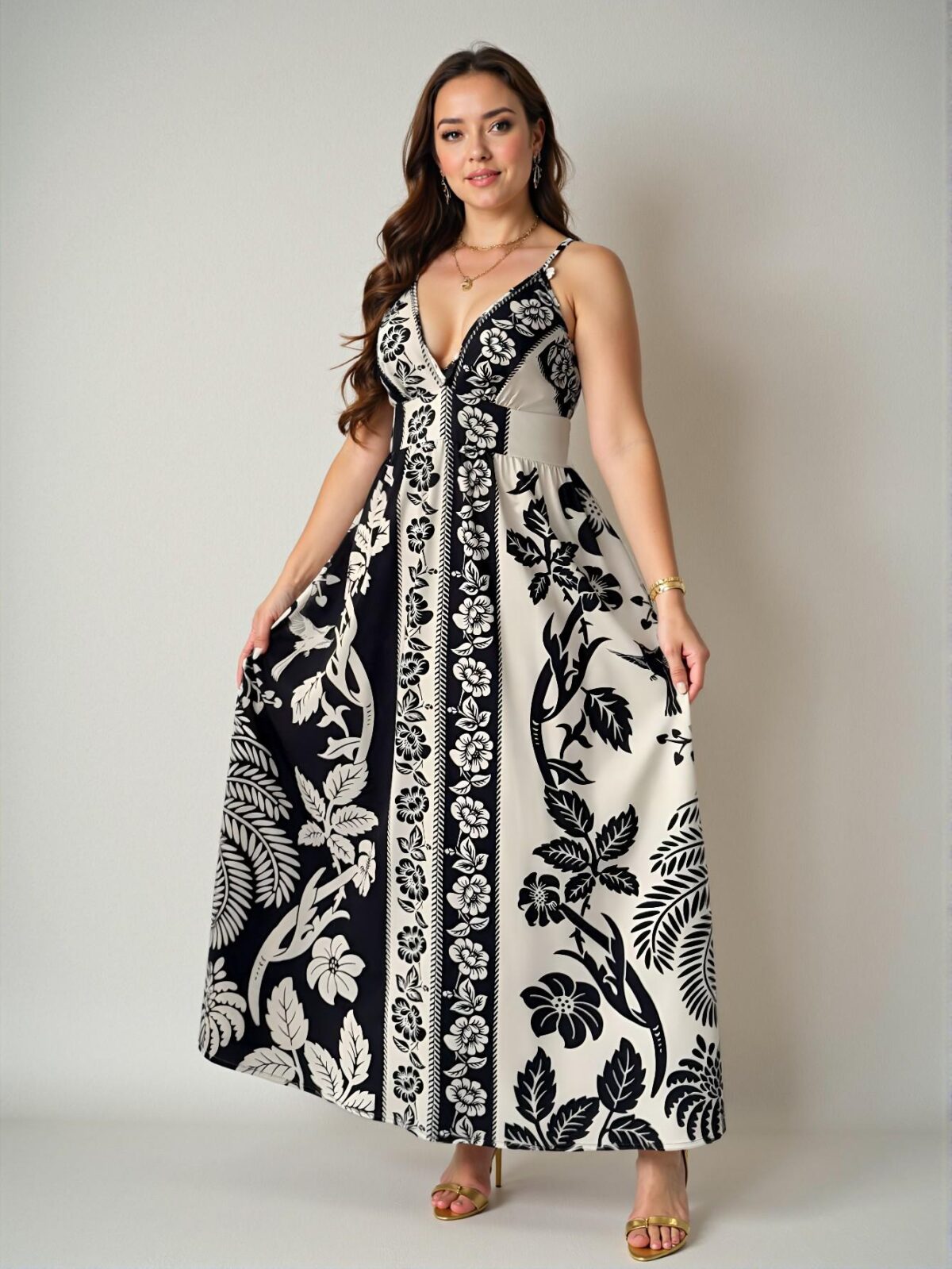 Elegant Multicolor Boho Vacation Cami Flared Dress for Spring and Summer - Chic, Classy and Trendy Fashion Style to Dress to Impress - Image 3