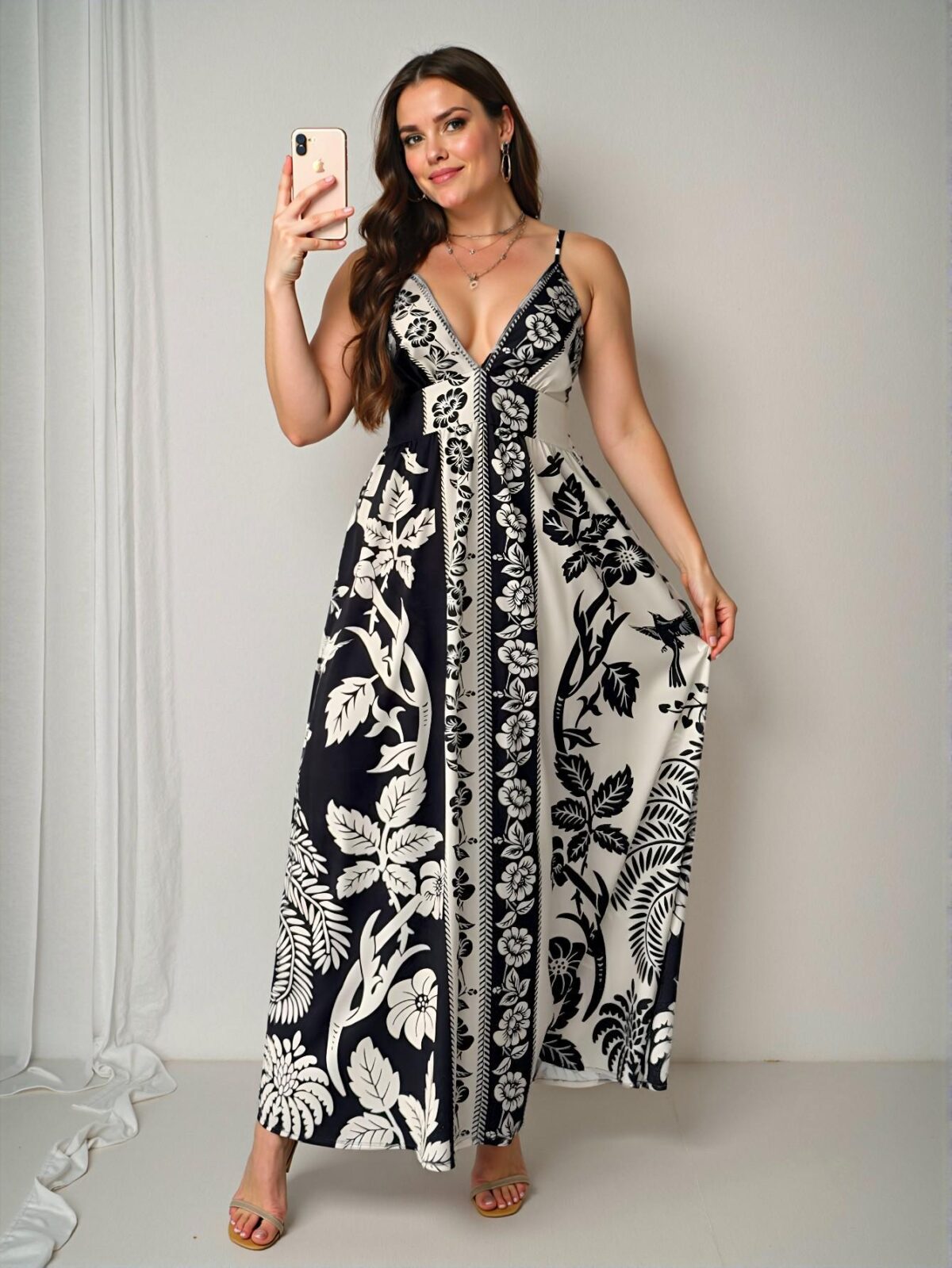 Elegant Multicolor Boho Vacation Cami Flared Dress for Spring and Summer - Chic, Classy and Trendy Fashion Style to Dress to Impress - Image 5