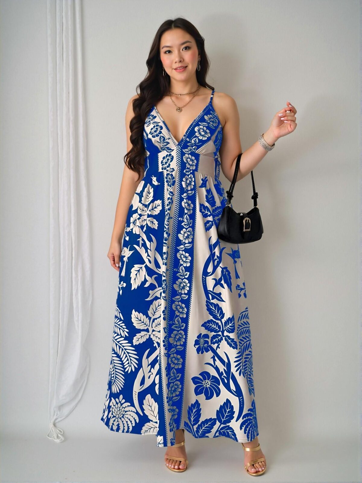 Elegant Multicolor Flared Camisole Dress with Backless and Criss Cross Details for Spring and Summer - Chic, Classy and Trendy Fashion Style to Dress to Impress