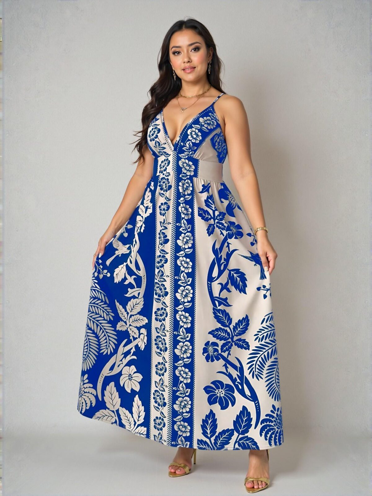 Elegant Multicolor Flared Camisole Dress with Backless and Criss Cross Details for Spring and Summer - Chic, Classy and Trendy Fashion Style to Dress to Impress - Image 3