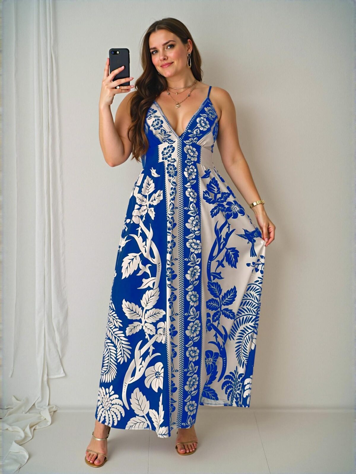 Elegant Multicolor Flared Camisole Dress with Backless and Criss Cross Details for Spring and Summer - Chic, Classy and Trendy Fashion Style to Dress to Impress - Image 5