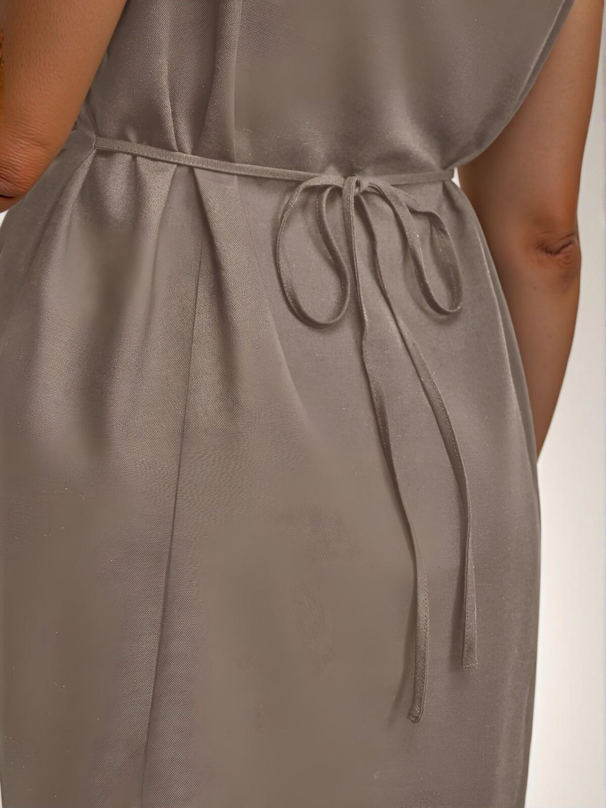 Elegant Grey Casual Boat Neck Sleeveless Mini Dress for Spring and Summer Commuting "Chic, Classy and Trendy Fashion Style to Dress to Impress" - Image 5