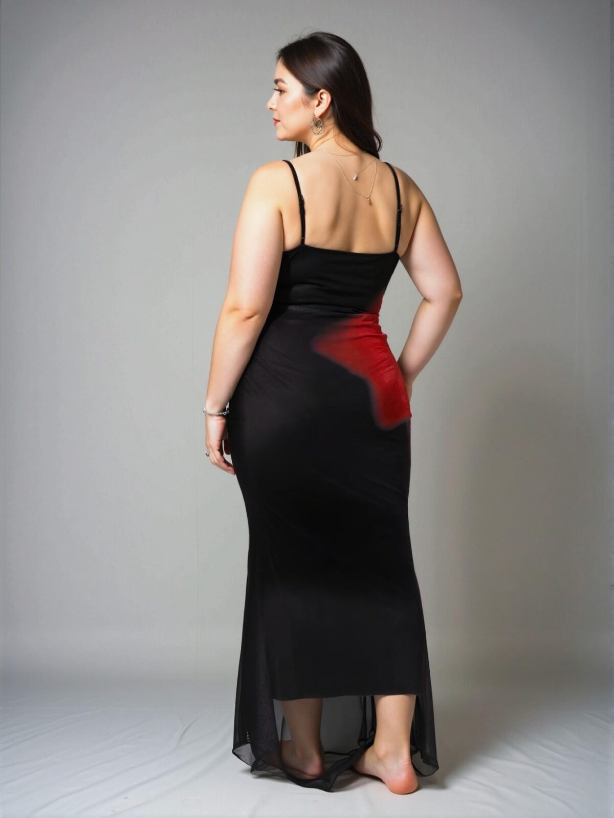 Elegant Black Summer Mesh Maxi Cami Dress for Warm Weather Chic, Classy and Trendy Fashion Style to Dress to Impress - Image 2