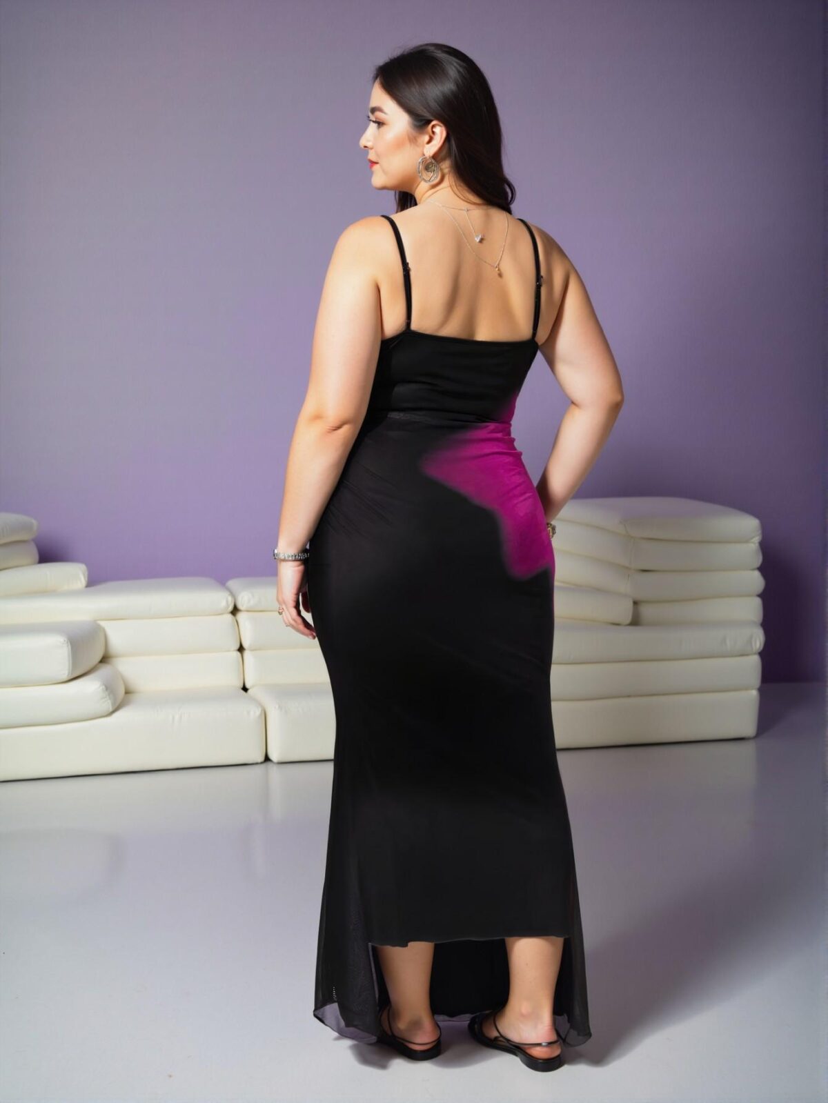 Elegant Hot Pink Romantic Mesh Maxi Slip Dress for Valentine's Day in Spring and Summer - Chic, Classy and Trendy Fashion Style to Dress to Impress - Image 2