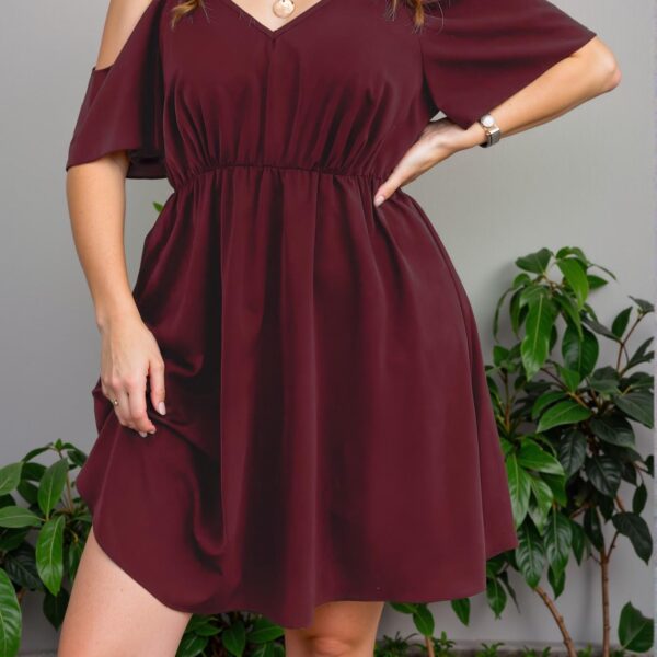 Elegant Burgundy Cold Shoulder Cami Dress Perfect for Spring and Summer "Chic, Classy and Trendy Fashion Style to Dress to Impress"