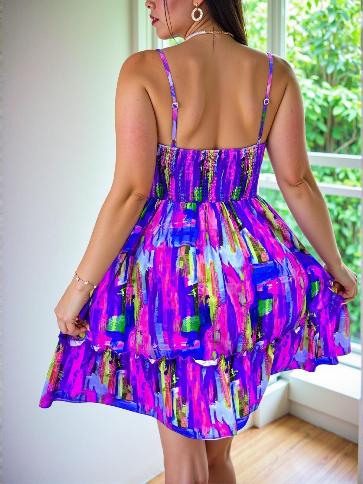Elegant Multicolor Stylish Plus Size Sleeveless Cut-Out Dress Ideal for Spring and Summer Chic, Classy and Trendy Fashion Style to Dress to Impress - Image 2