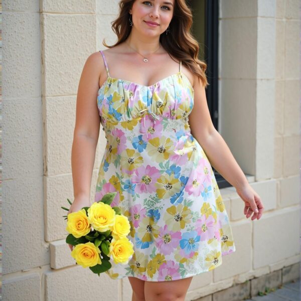 Elegant Multicolor Romantic Floral Slip Dress for Women, Perfect for Date Nights and Summer Beach Outings, Charming Tea Party Style, Chic, Classy and Trendy Fashion to Dress to Impress