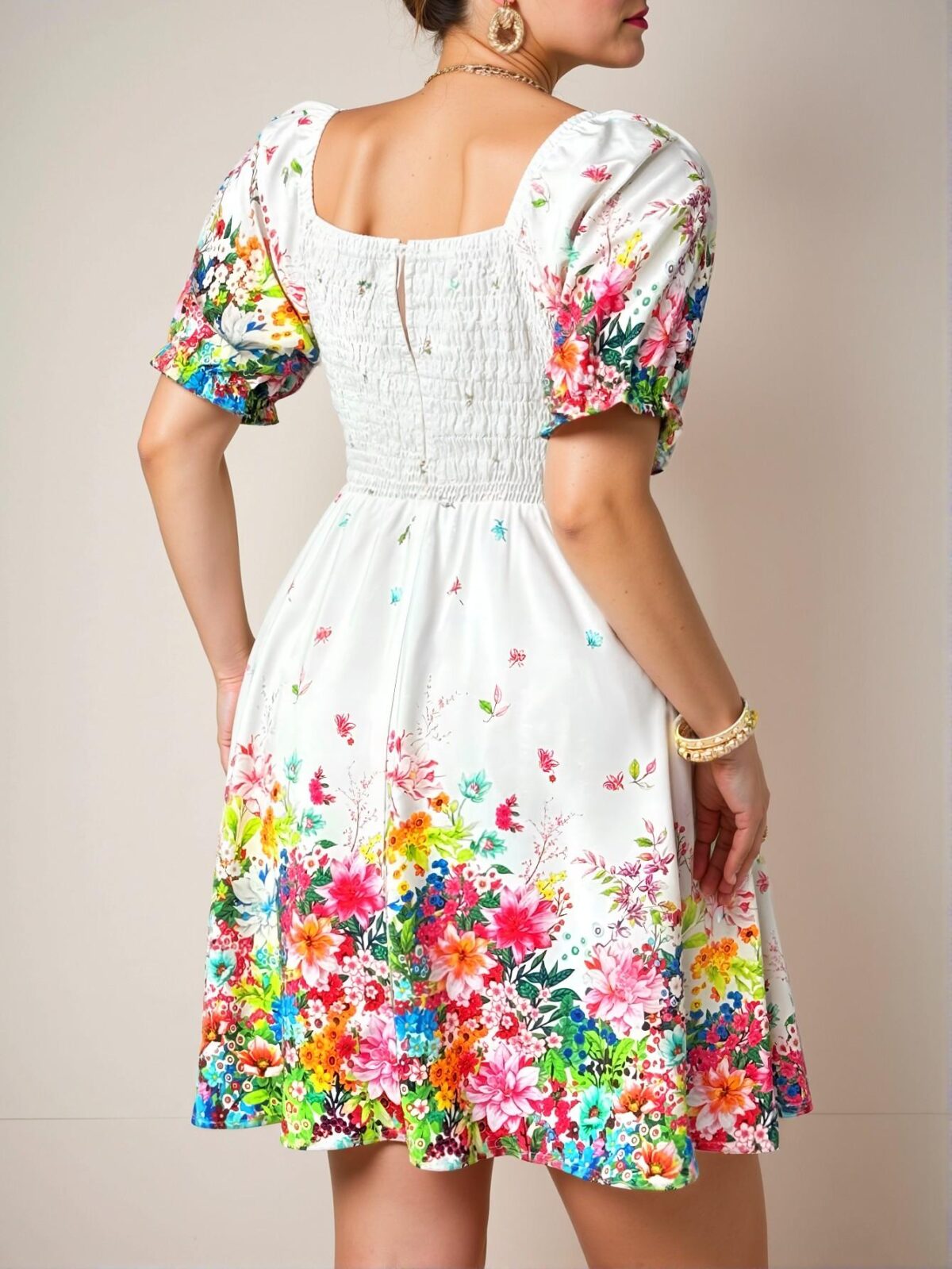 Elegant White Flowy Plus Size Casual Chinese Style Vacation Dress for Various Occasions Like Parties, Gatherings, and Holidays. Comfortable, Versatile, and Slimming for Spring/Summer. Chic, Classy and Trendy Fashion Style to Dress to Impress. - Image 2