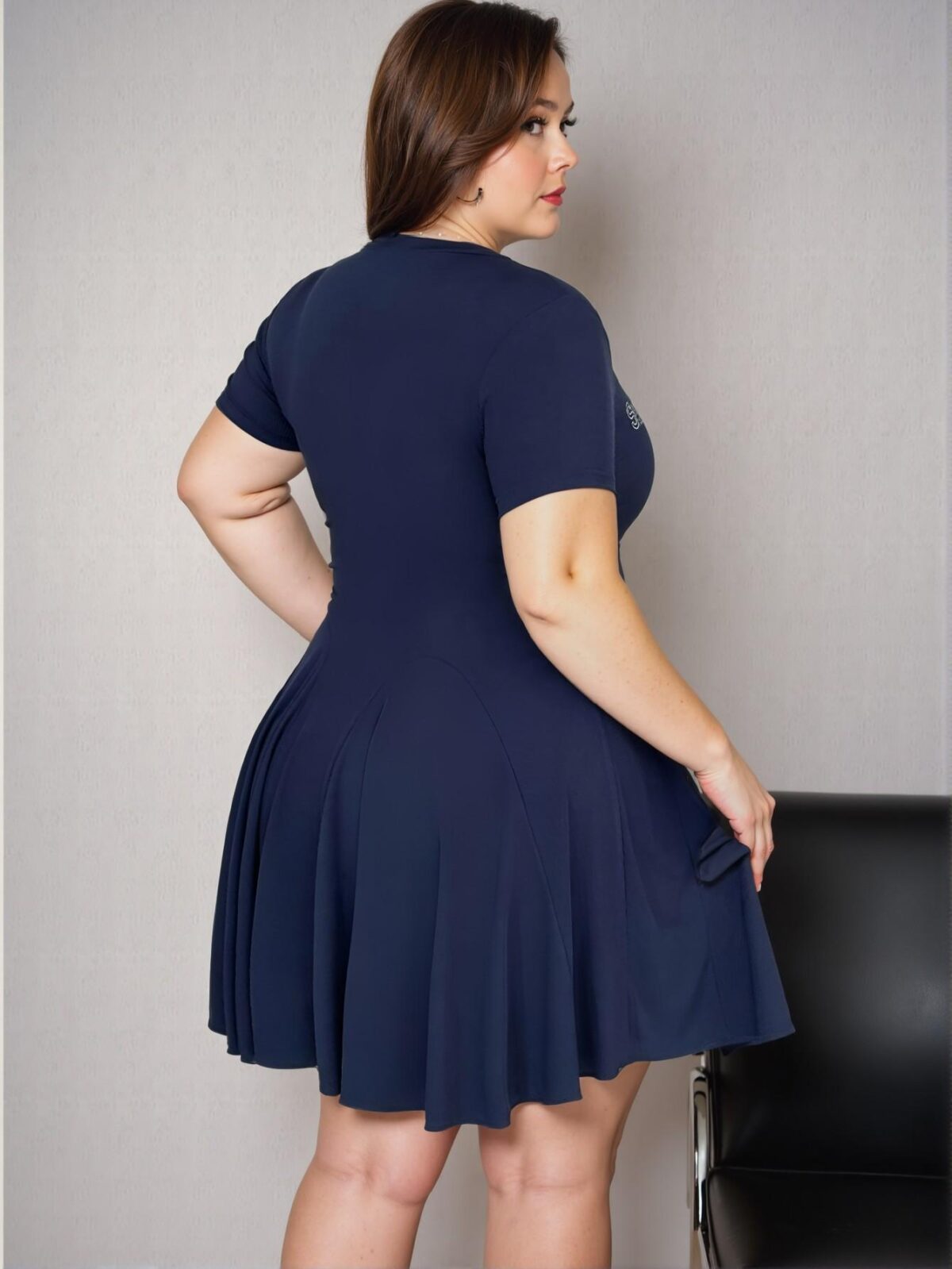 Elegant Navy Blue Stylish Letter Print Short Sleeve Casual Dress for Spring and Summer - Chic, Classy and Trendy Fashion Style to Dress to Impress - Image 2