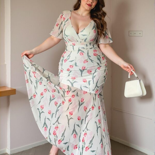Elegant Multicolor Floral Fitted Waist Mini Dress with Side Slit for Spring and Summer - Chic, Classy, and Trendy Fashion Style to Dress to Impress