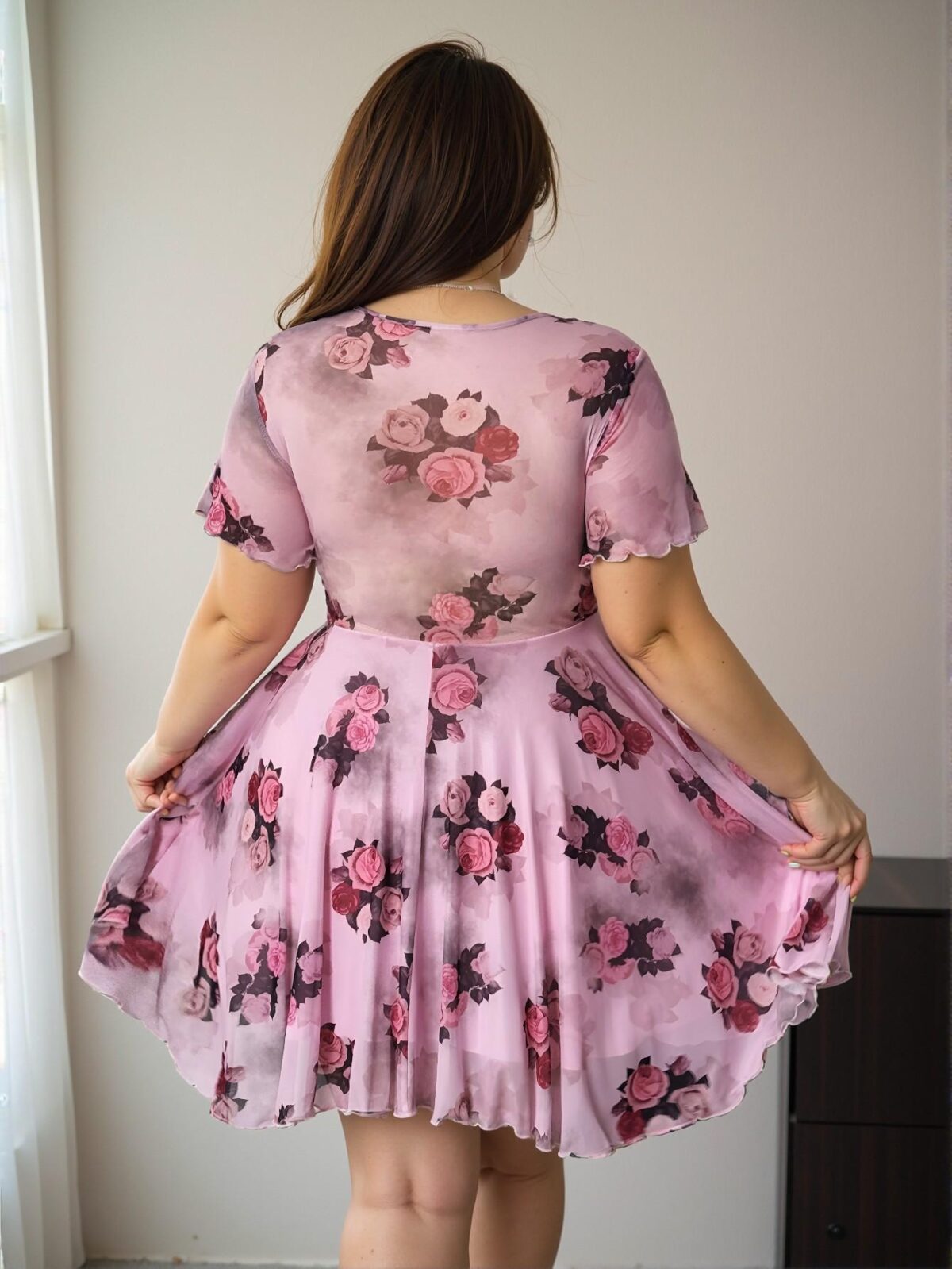 Elegant Multicolor Stylish Floral Print Front Tie Short Sleeve Casual Dress for Spring and Summer - Chic, Classy and Trendy Fashion Style to Dress to Impress - Image 2