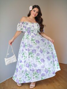 Elegant Multicolor One Shoulder Flared Dress with Ruffle and Asymmetrical Details for Spring and Summer - Chic, Classy and Trendy Fashion Style to Dress to Impress