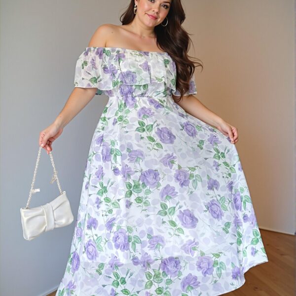 Elegant Multicolor One Shoulder Flared Dress with Ruffle and Asymmetrical Details for Spring and Summer - Chic, Classy and Trendy Fashion Style to Dress to Impress