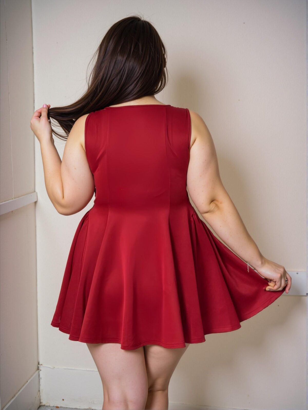 Elegant Red Stylish Sleeveless A-Line Midi Dress for Spring and Summer Chic, Classy and Trendy Fashion Style to Dress to Impress - Image 2