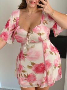 Elegant Pink Romantic Floral Print Flounce Sleeve Dress for Spring and Summer - Chic, Classy, and Trendy Fashion Style to Dress to Impress