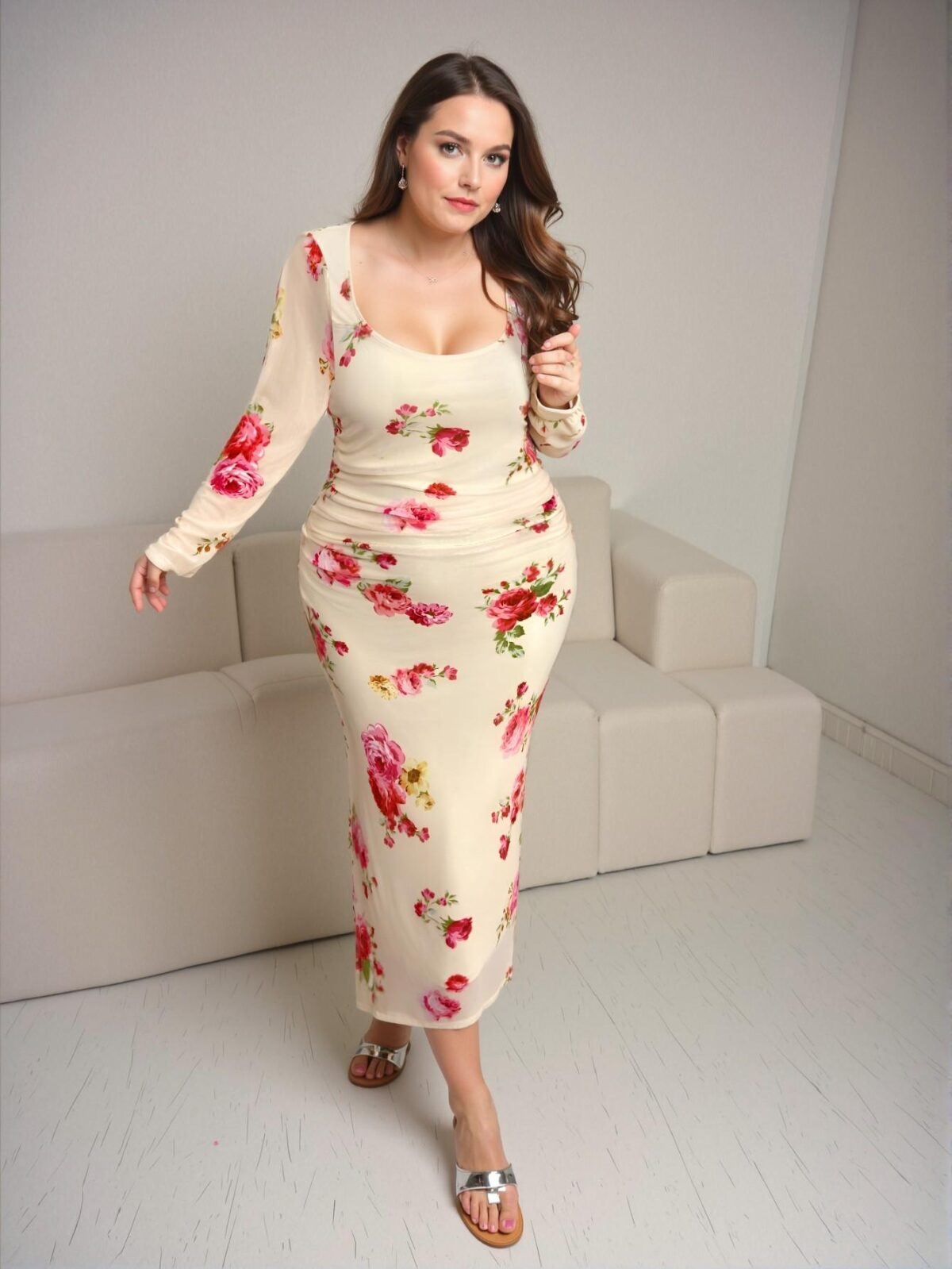 Elegant Multicolor Chic Bodycon Dress Perfect for Dates and Nights Out with Slit Design for a Touch of Allure - Chic, Classy and Trendy Fashion Style to Dress to Impress - Image 3