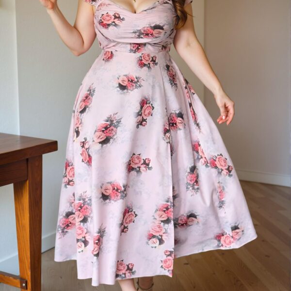 Elegant Pink Romantic Floral Print Sleeveless Pleated A-Line Maxi Dress for Parties, Events, and Holidays in Spring and Summer - Chic, Classy, and Trendy Fashion Style to Dress to Impress