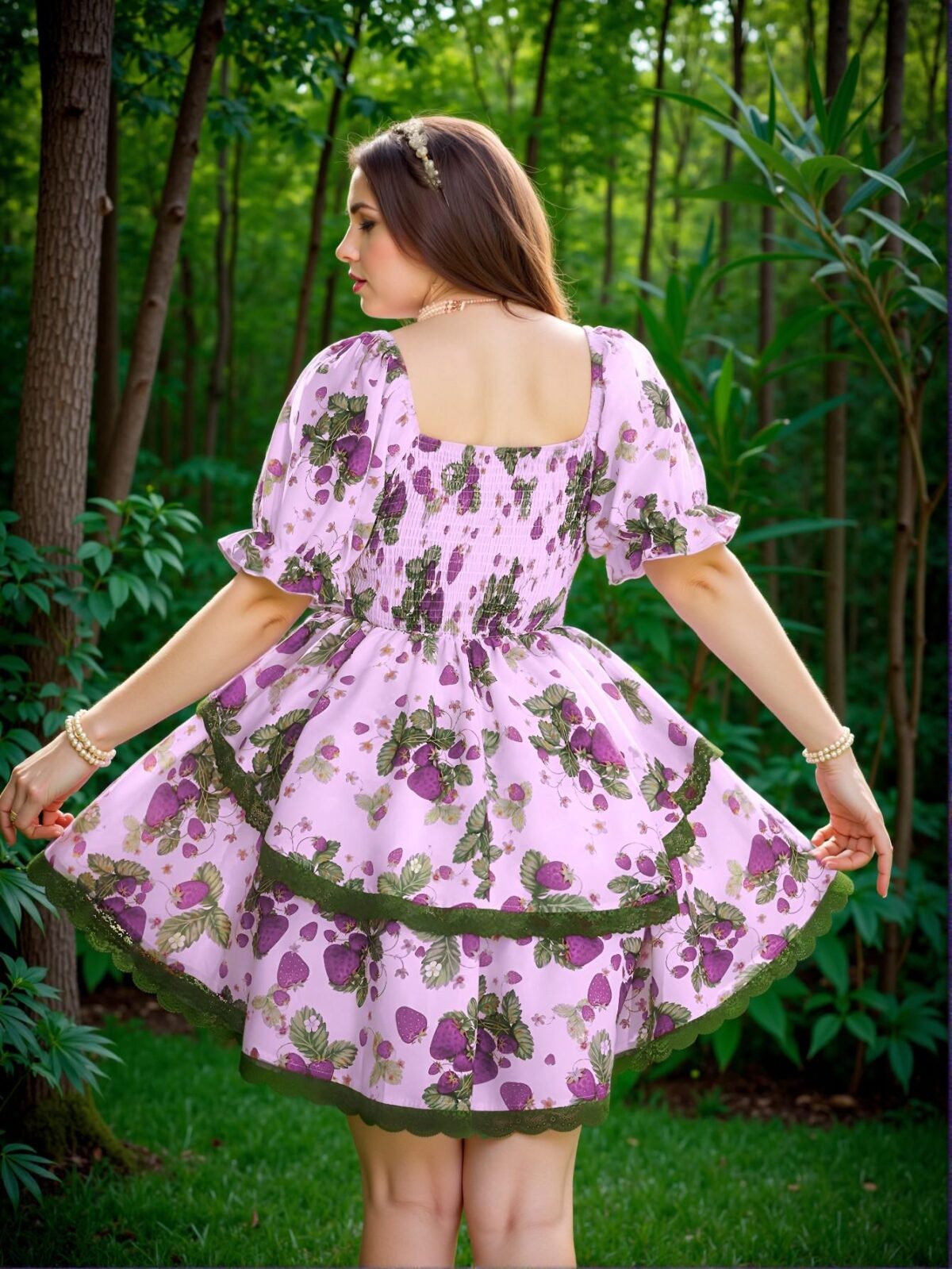 Chic Purple Flared Ruffle Hem Casual Dress with Tie Waist and V-Neck Design, Elegant and Versatile for Spring and Summer "Chic, Classy and Trendy Fashion Style to Dress to Impress" - Image 2
