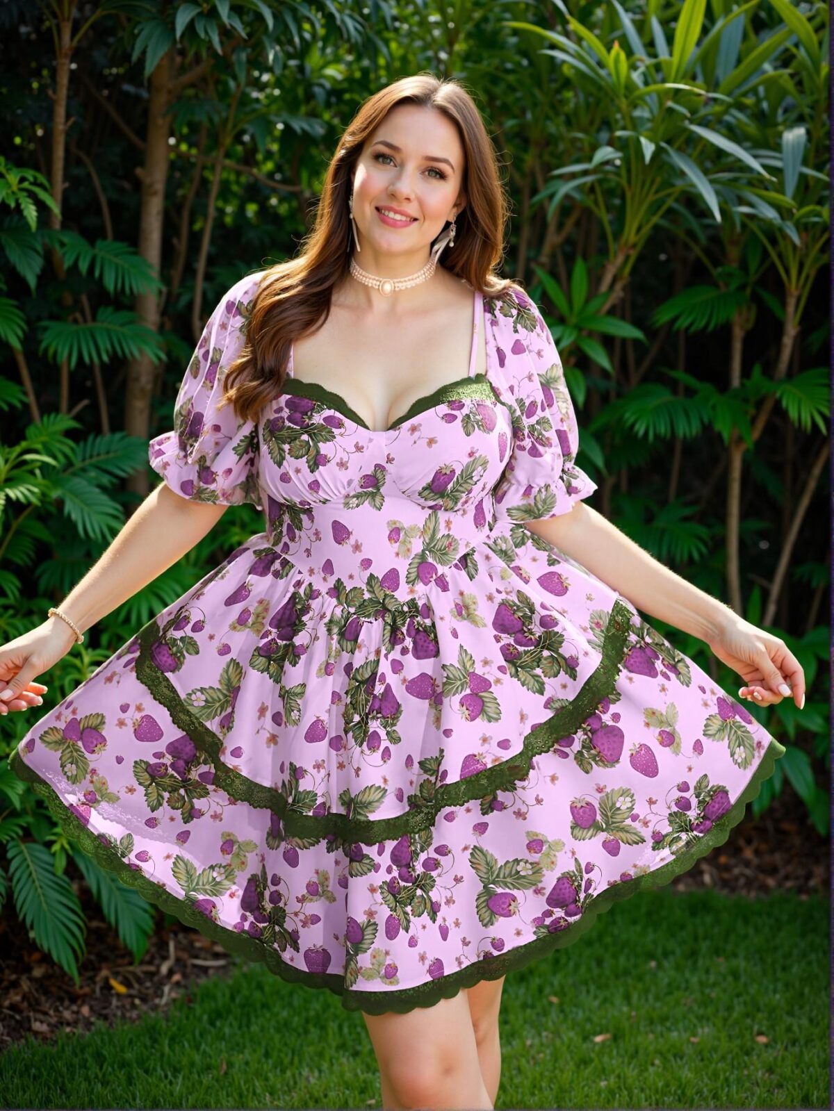 Chic Purple Flared Ruffle Hem Casual Dress with Tie Waist and V-Neck Design, Elegant and Versatile for Spring and Summer "Chic, Classy and Trendy Fashion Style to Dress to Impress" - Image 5