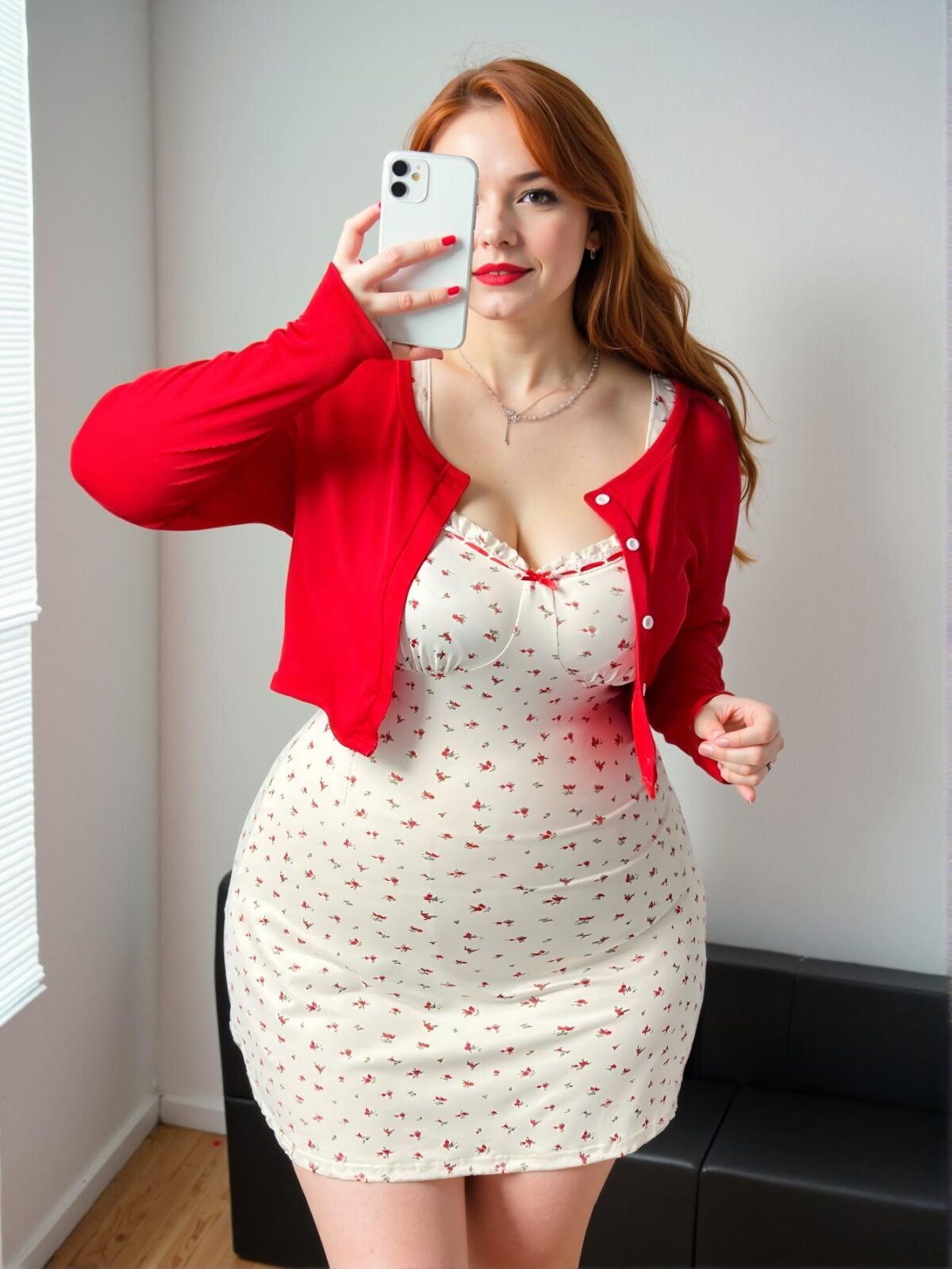 Elegant Multicolor Charming Floral Camisole with Long Sleeve Knit Cardigan for Warm Weather Outings - Chic, Classy, and Trendy Fashion Style to Dress to Impress - Image 4