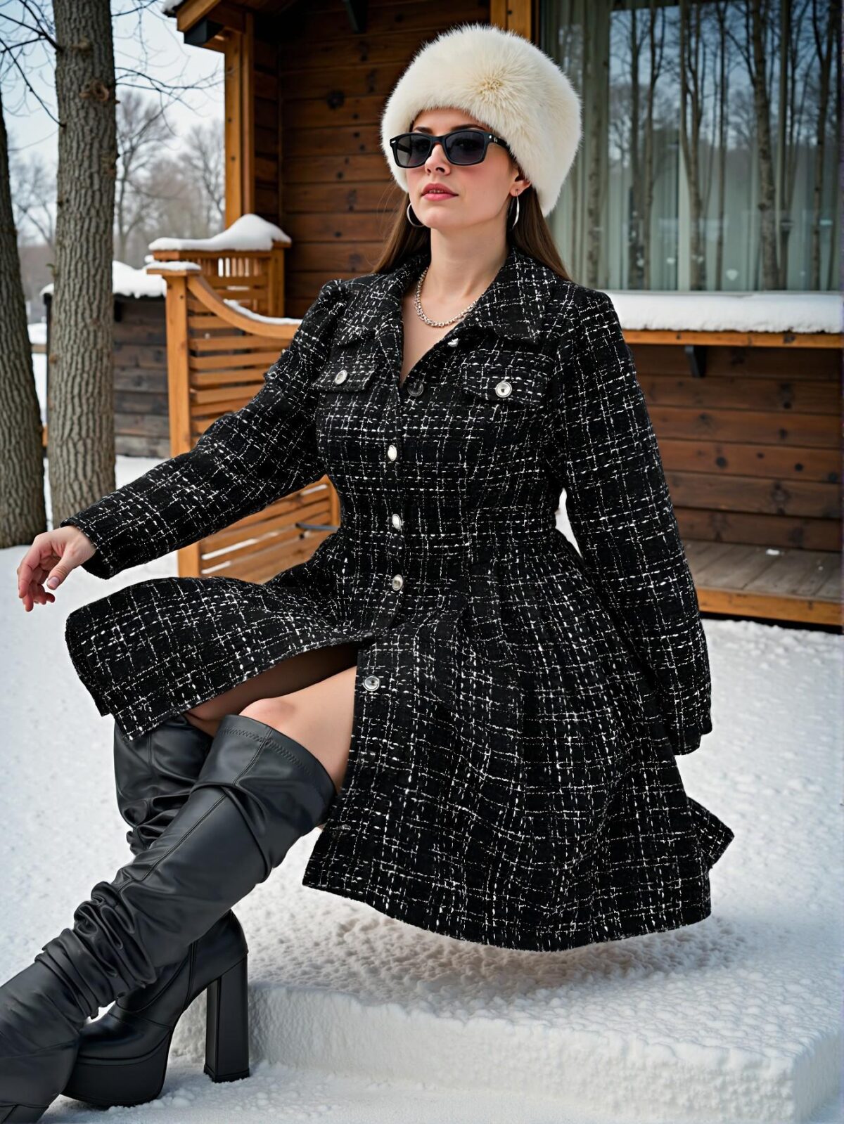Elegant Black and White Cinched Waist Pleated A-Line Mini Dress for Spring and Summer - Chic, Classy, and Trendy Fashion Style to Dress to Impress - Image 5