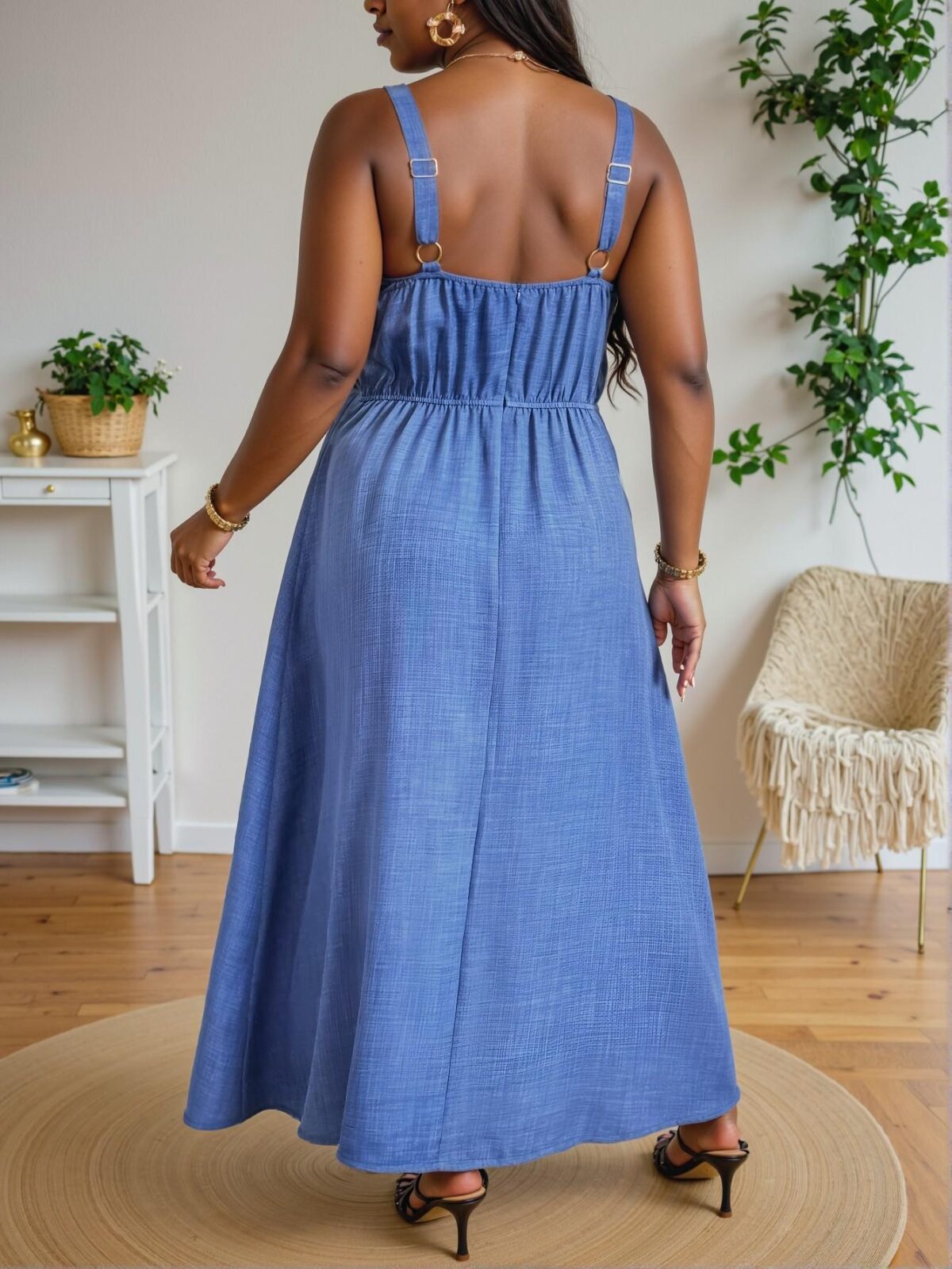 Elegant Multicolor Relaxed Tie Waist Cami Maxi Sundress for Effortless Spring and Summer Styling - Chic, Classy, and Trendy Fashion Style to Dress to Impress - Image 2