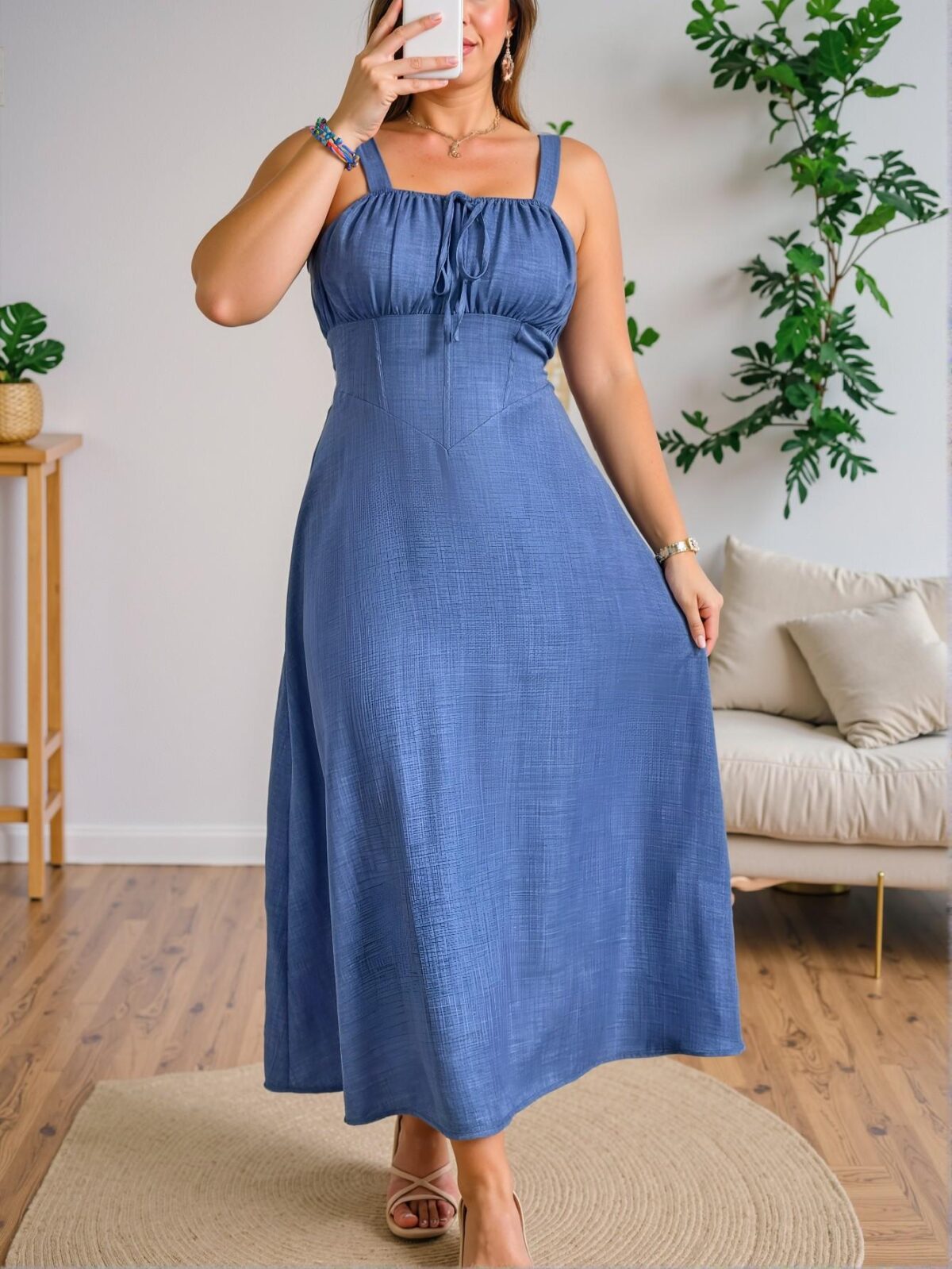 Elegant Multicolor Relaxed Tie Waist Cami Maxi Sundress for Effortless Spring and Summer Styling - Chic, Classy, and Trendy Fashion Style to Dress to Impress - Image 3