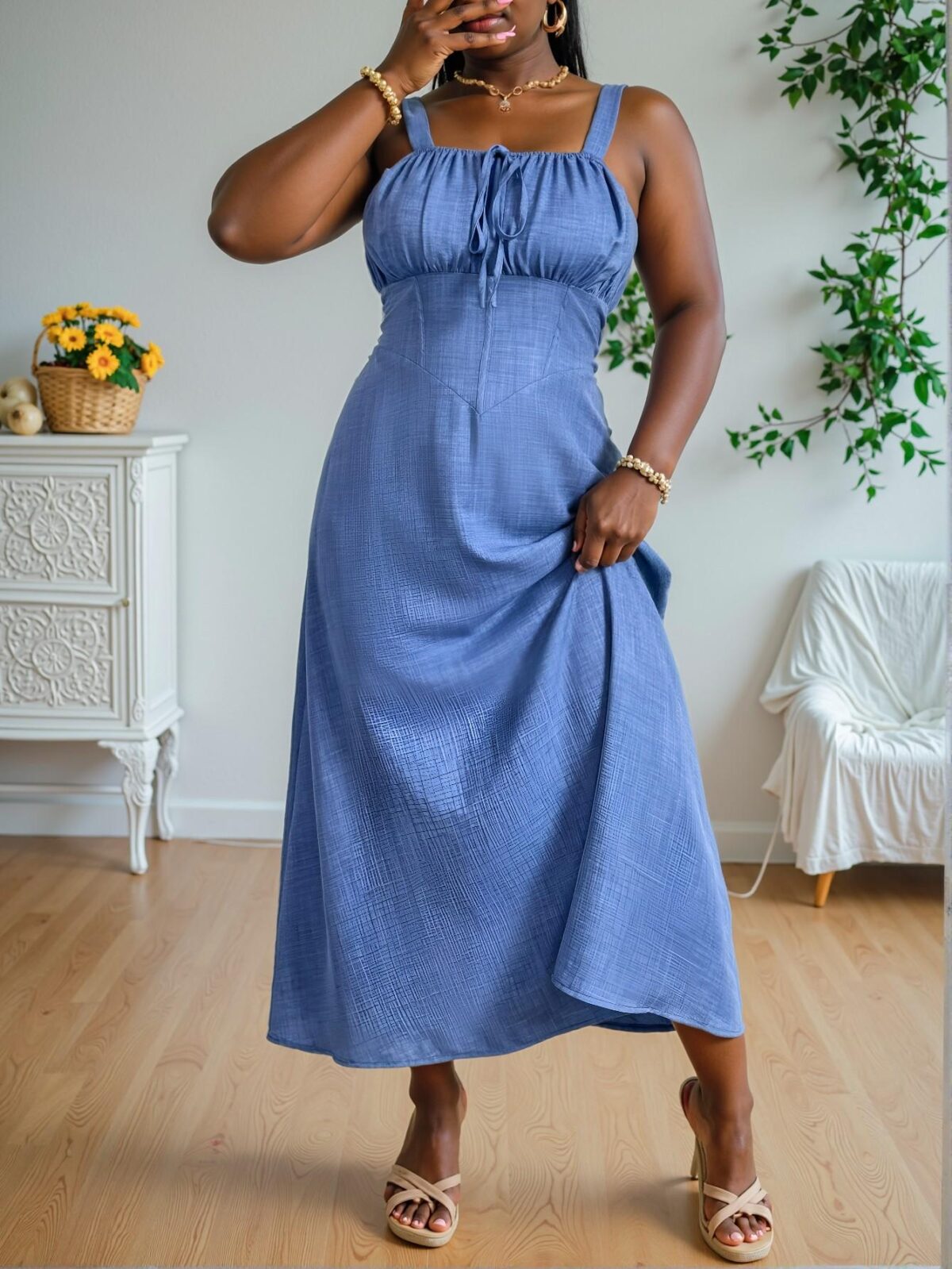 Elegant Multicolor Relaxed Tie Waist Cami Maxi Sundress for Effortless Spring and Summer Styling - Chic, Classy, and Trendy Fashion Style to Dress to Impress - Image 4
