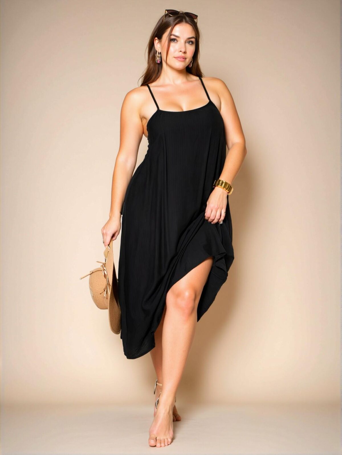 Elegant Black Trendy Beaded Racerback Halter Dress for Spring and Summer - Chic, Classy and Stylish Fashion to Dress to Impress - Image 2
