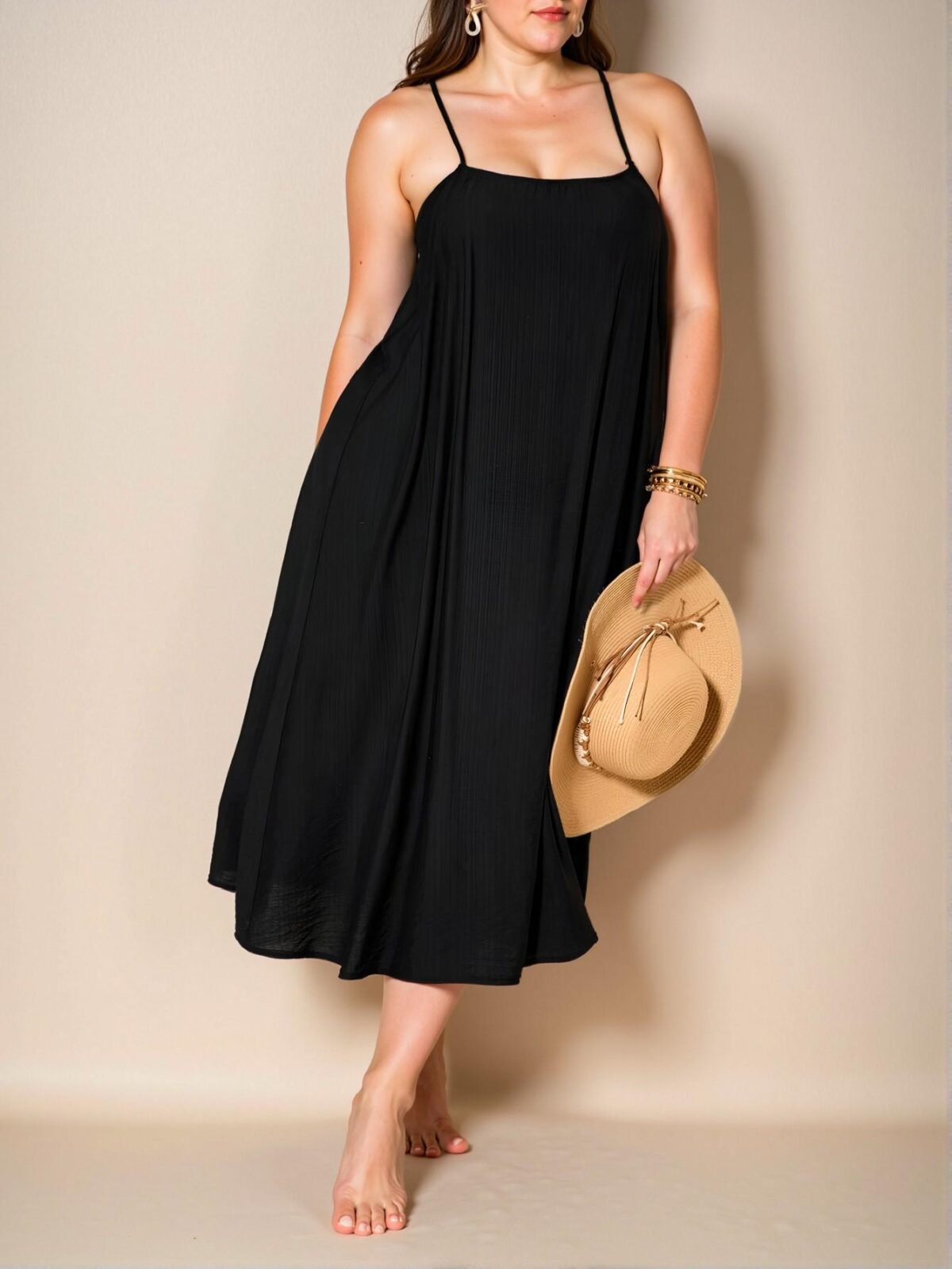 Elegant Black Trendy Beaded Racerback Halter Dress for Spring and Summer - Chic, Classy and Stylish Fashion to Dress to Impress - Image 3