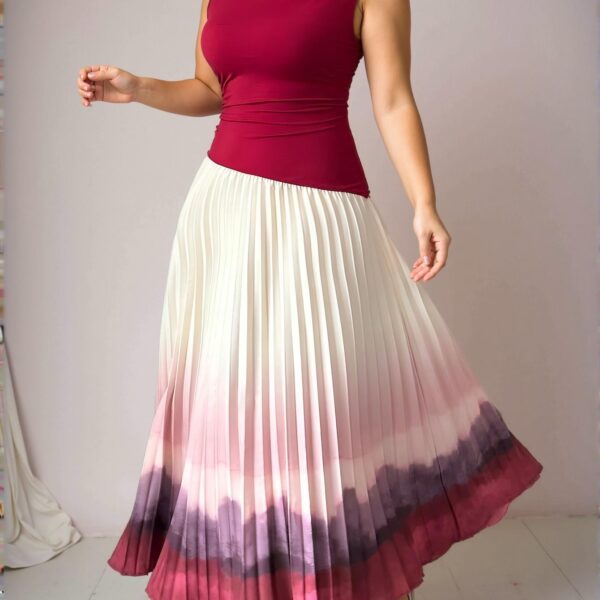 Elegant Multicolor Charming A-Line Floral Print Long Knit Dress, Perfect for Pairing with Tops, Ideal for Spring and Summer - Chic, Classy and Trendy Fashion Style to Dress to Impress