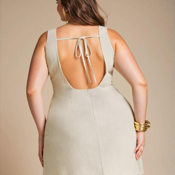 Elegant Apricot Backless Mini Dress, Sophisticated and Sexy Summer Outfit Perfect for Celebrations, Vacations, and Night Outs – Chic, Classy and Trendy Fashion Style to Dress to Impress