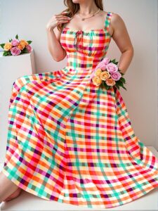Elegant Multicolor Casual Cinched Waist Spaghetti Strap Dress Perfect for Summer Occasions and Celebrations "Chic, Classy and Trendy Fashion Style to Dress to Impress"