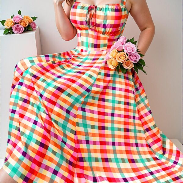 Elegant Multicolor Casual Cinched Waist Spaghetti Strap Dress Perfect for Summer Occasions and Celebrations "Chic, Classy and Trendy Fashion Style to Dress to Impress"