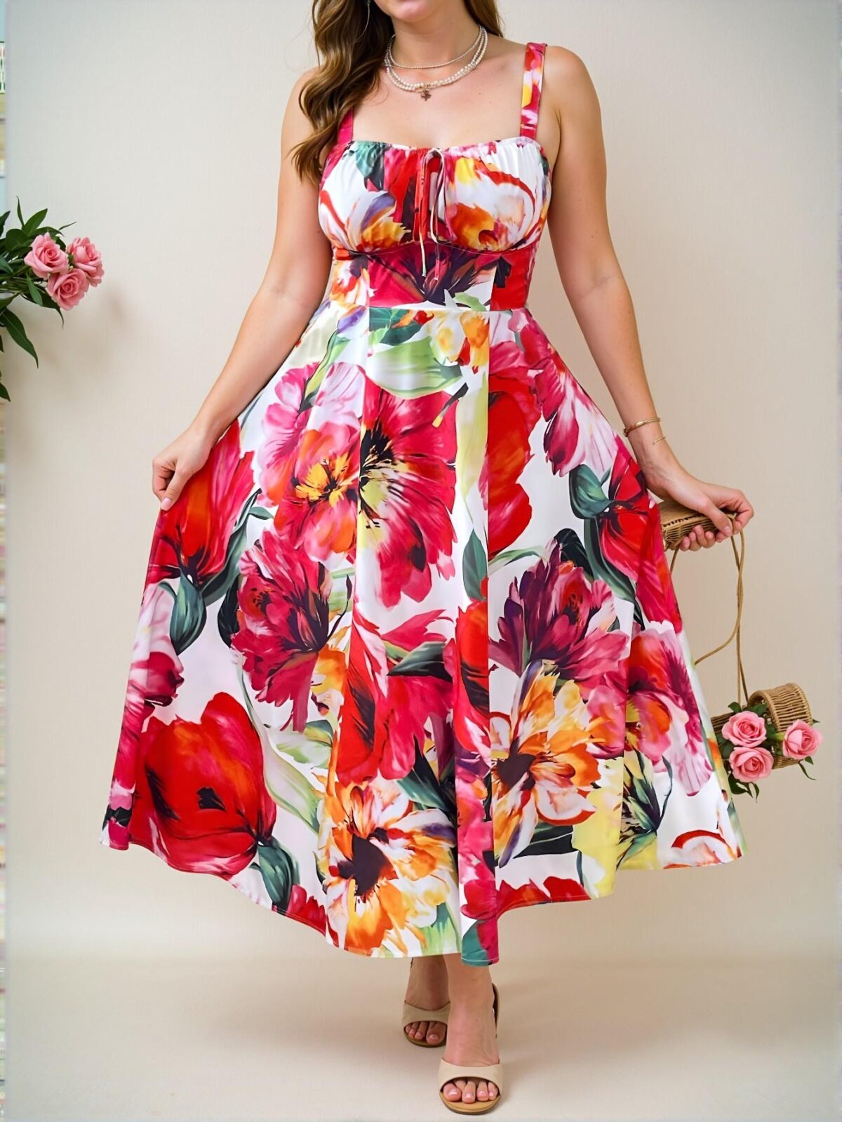 Elegant Multicolor Boho Maxi Dress for Plus Size Women for Spring and Summer - Chic, Classy and Trendy Fashion Style to Dress to Impress - Image 3