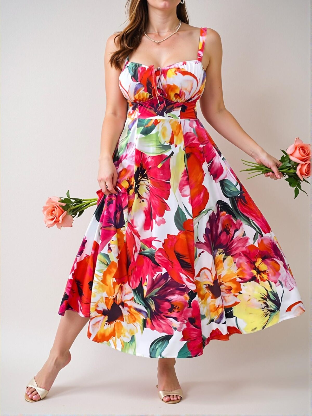 Elegant Multicolor Boho Maxi Dress for Plus Size Women for Spring and Summer - Chic, Classy and Trendy Fashion Style to Dress to Impress - Image 5