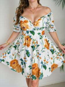 Elegant Apricot Vintage Floral Print Chiffon A-Line Casual Shirt with Square and V-Neck Design for Spring/Summer - Chic, Classy and Trendy Fashion Style to Dress to Impress