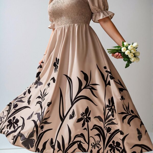 Elegant Multicolor Boho A-Line Maxi Dress with Tropical Floral Print for Weddings and Summer Events - Chic, Classy and Trendy Fashion Style to Dress to Impress