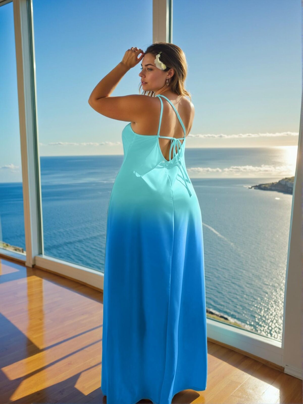 Elegant "Blue Asymmetrical Backless Flared A-Line Maxi Dress for Spring and Summer Events" "Chic, Classy and Trendy Fashion Style to Dress to Impress"