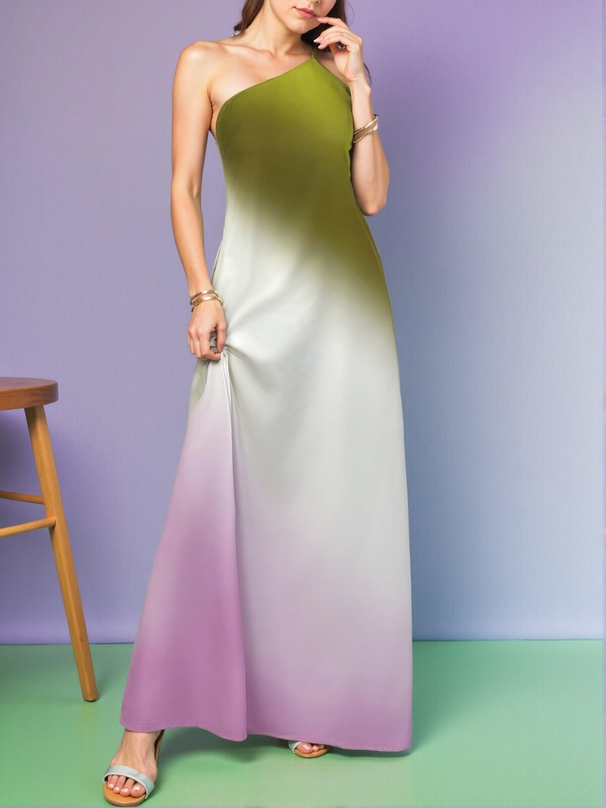 Elegant Multicolor Flared A-Line Maxi Dress for Chic Commutes, Vacations, and Romantic Dates - A Stylish Blend of Retro and Trendy Fashion to Dress to Impress - Image 5