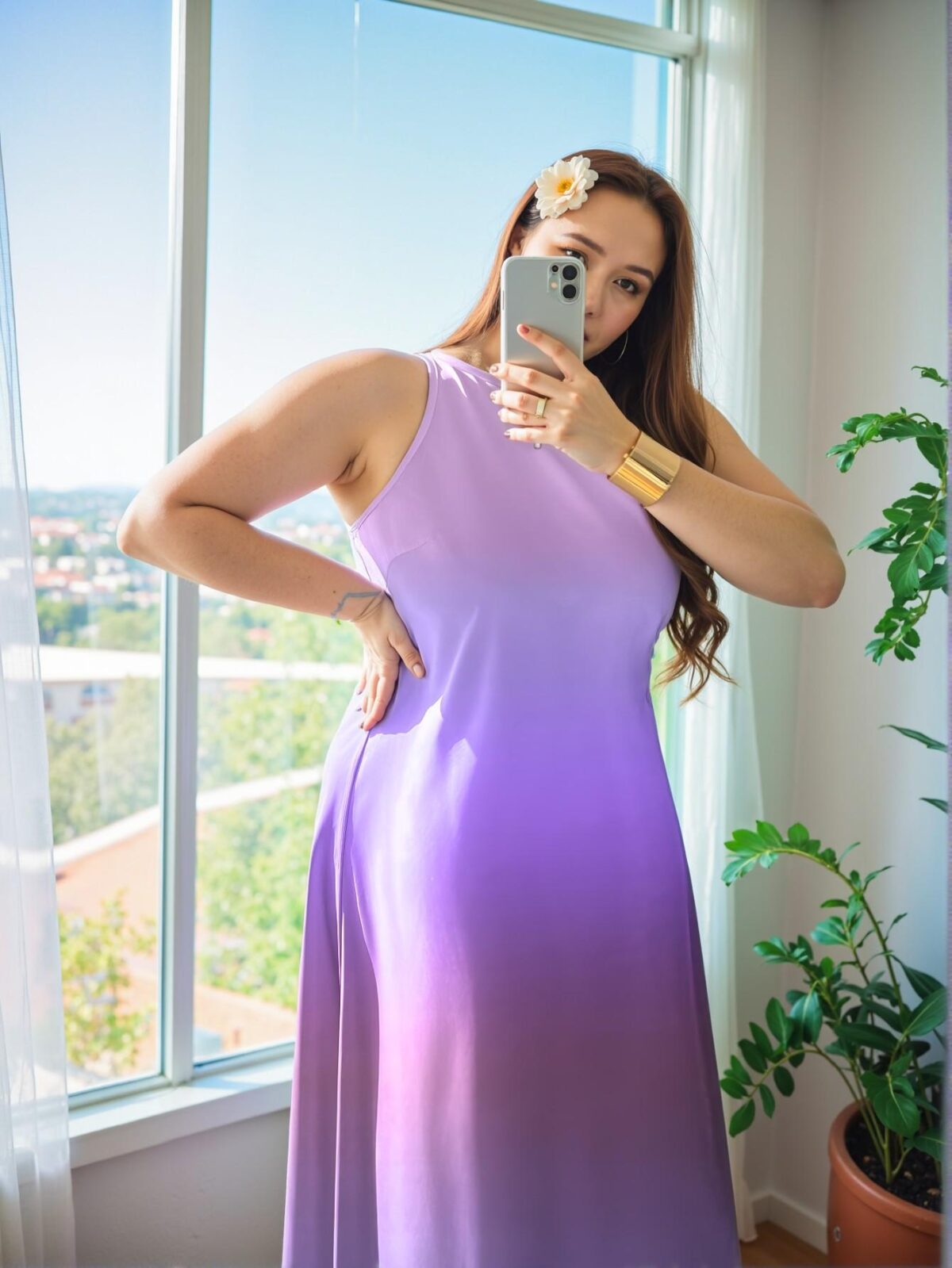 **Elegant Purple Asymmetric Shoulder Hollow Back A-Line Dress for Spring and Summer "Chic, Classy and Trendy Fashion Style to Dress to Impress"** - Image 4