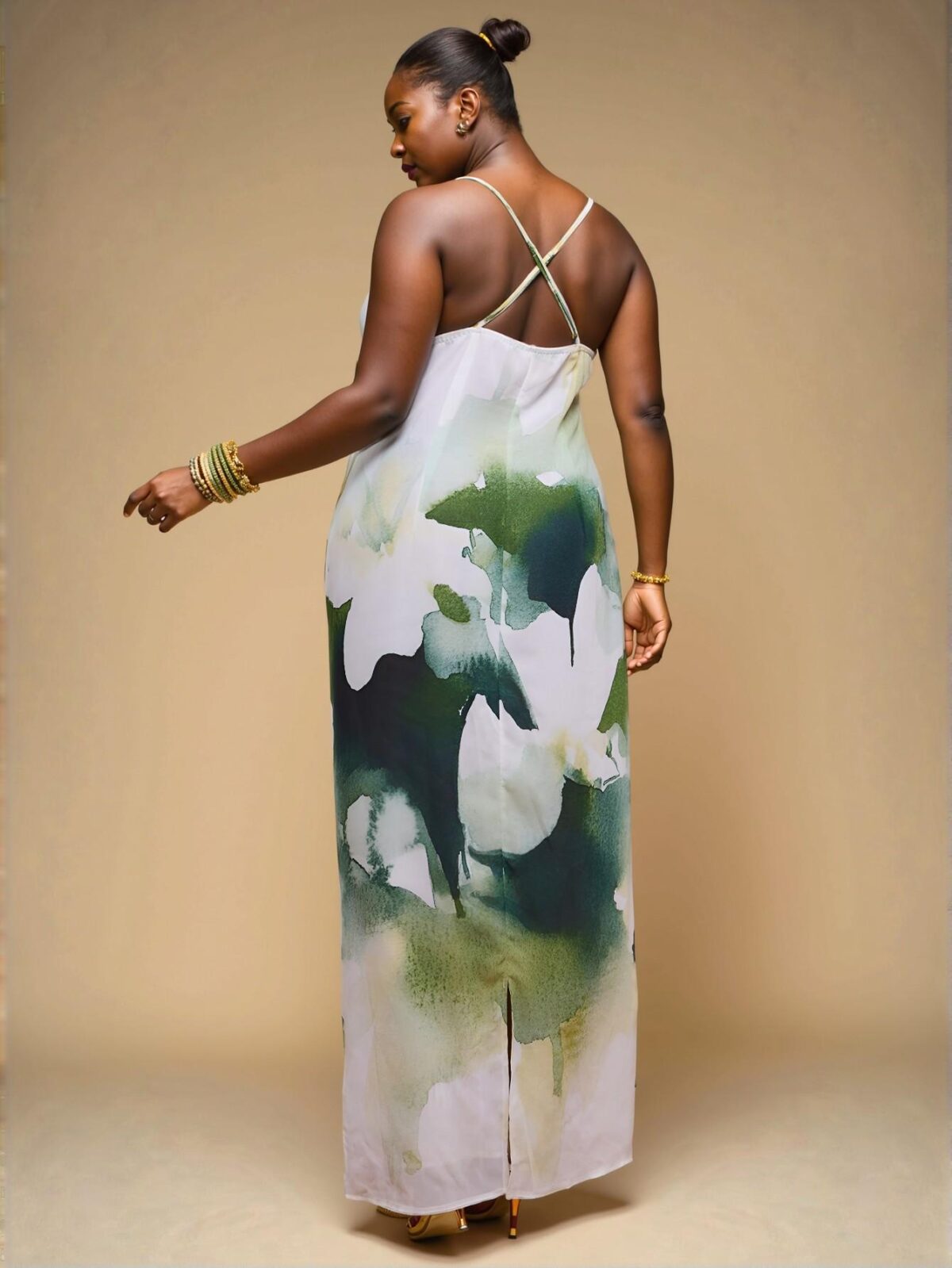 Elegant Multicolor Spaghetti Strap Floral Print Maxi Dress for Spring and Summer Vacations with a Sexy Backless Design – Chic, Classy and Trendy Fashion Style to Dress to Impress - Image 3