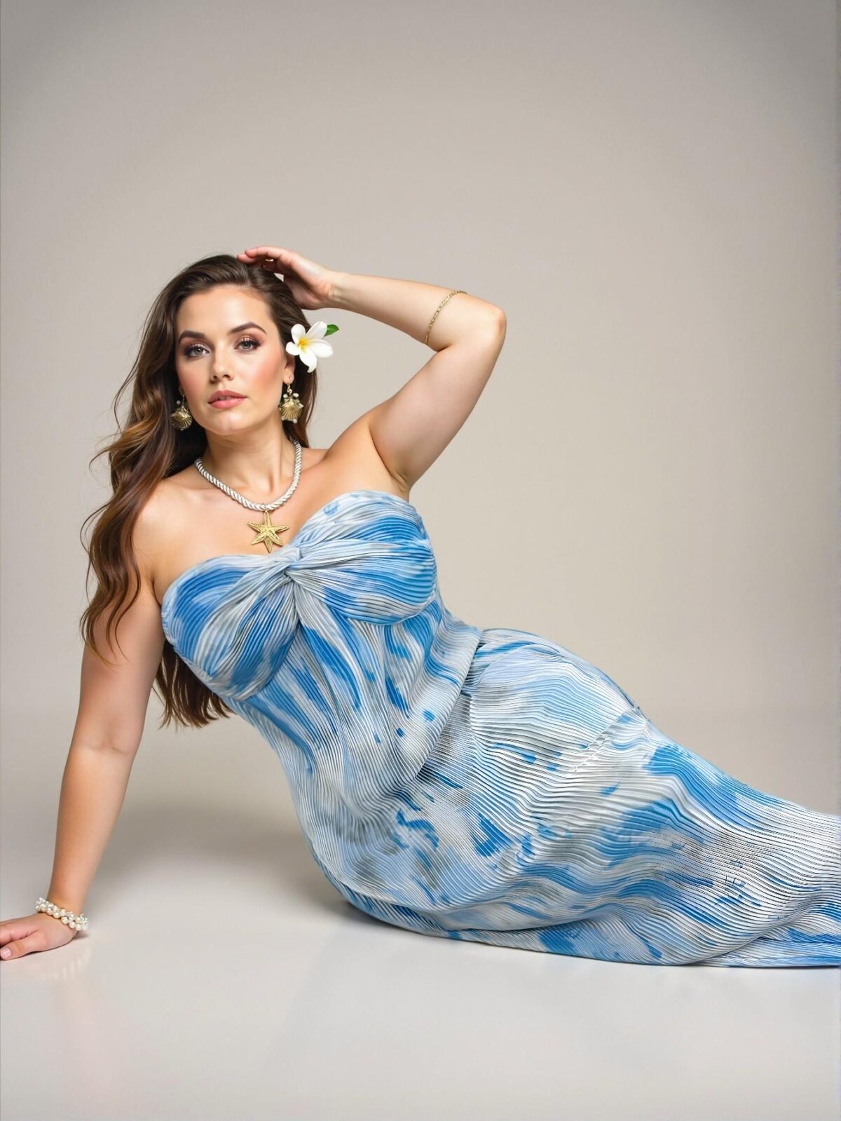 Elegant Multicolor Strapless Twist Tie Dye Pleated Maxi Dress for Vacation and Date Nights - Chic, Classy and Trendy Fashion Style to Dress to Impress - Image 5